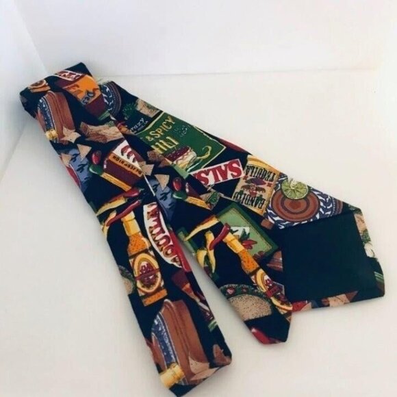 #1606 VTG Dem Crazy Tequila men's cotton necktie - Picture 4 of 4